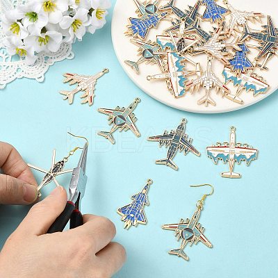 24Pcs 6 Styles Alloy Enamel Pendants ENAM-CJ0007-45-1