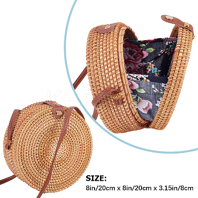 Boho Women's Straw Knitted Bag AJEW-WH0348-21-1