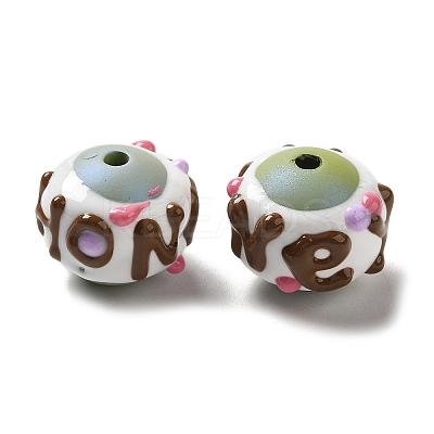 Hand Painted Acrylic with Enamel Beads MACR-K354-38I-1