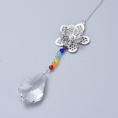 Crystals Chandelier Suncatchers Prisms Chakra Hanging Pendant AJEW-I040-22P-1