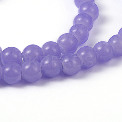 Imitation Jade Glass Beads Strands X-DGLA-S076-6mm-27-1