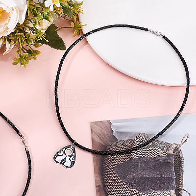 2Pcs Braided Round Leather Cord Necklace Making NJEW-BBC0001-19A-01-1