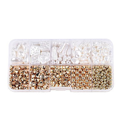 DIY 10 Style ABS & Acrylic Beads Jewelry Making Finding Kit DIY-N0012-06-1