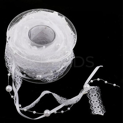 1 Roll Polyester Flower Lace Trims OCOR-HY0001-08A-1
