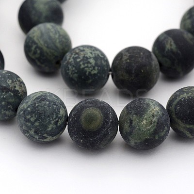 Frosted Natural Kambaba Jasper Beads Strands X-G-M272-13-8mm-1