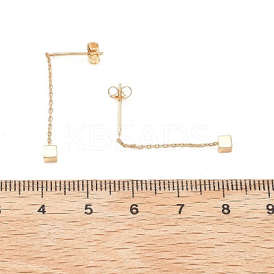 Brass Tassel Stud Earrings LS-EJEW-D321-01G-1