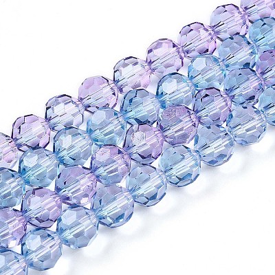 Baking Paint Transparent Glass Beads Strands LS-DGLA-A035-T8mm-A06-1