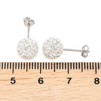 Gifts for Her Valentines Day 925 Sterling Silver Austrian Crystal Rhinestone Ball Stud Earrings for Girl Q286H011-1
