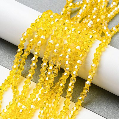 Transparent Electroplate Glass Beads Strands GLAA-F029-2mm-C22-1