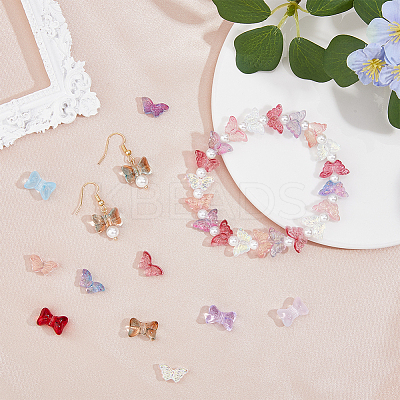 200Pcs 10 Style Transparent Spray Painted Glass Beads GLAA-FH0001-70-1