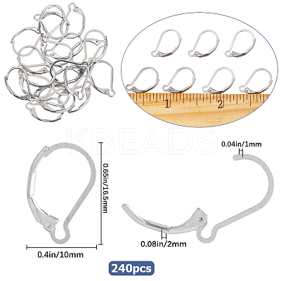 304 Stainless Steel Leverback Earring Findings STAS-SP0001-05B-1