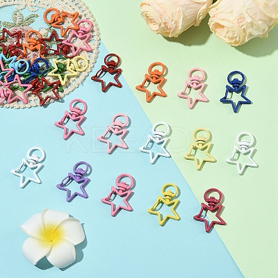 30Pcs Spray Painted Eco-Friendly Alloy Swivel Snap Hooks Clasps FIND-YW0008-98-1