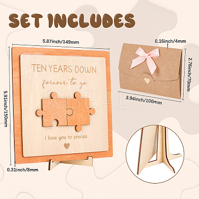 1 Set 10st Anniversary Gift For Boyfriend Girlfriend DJEW-SP0001-07A-1