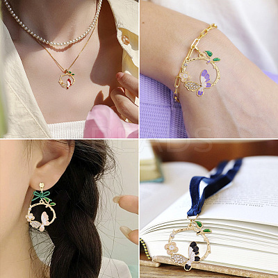 16Pcs 4 Colors Rack Plating Alloy Enamel Pendants FIND-TA0005-20-1