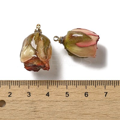 Preserved Rose with Golden Alloy Pendants LS-FIND-M010-01A-1