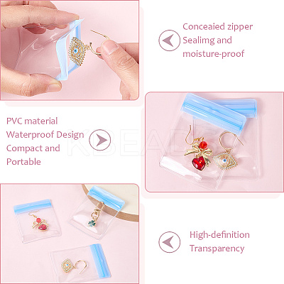 Rectangle Transparent ABS Plastic Jewelry Storage Boxes with Lid and PVC Bags CON-WH20001-17D-1