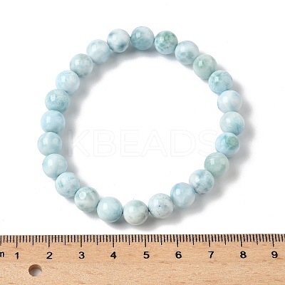 Round Natural Hemimorphite Beaded Stretch Bracelets for Men Women BJEW-B136-01B-1