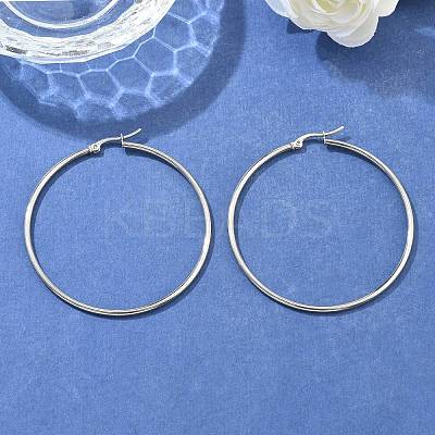Tarnish Resistant 304 Stainless Steel Big Hoop Earrings LS-EJEW-F105-04P-1