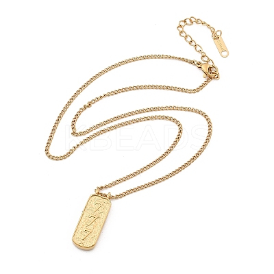 304 Stainless Steel Rectangle Number Pendant Necklaces NJEW-D300-01G-07-1
