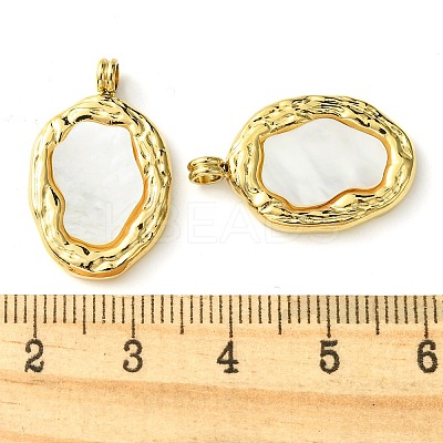 Ion Plating(IP) 304 Stainless Steel Pave Shell Pendants FIND-Z028-09G-1