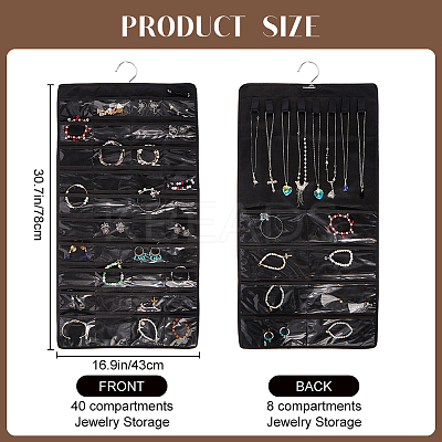 Rectangle Non-woven Fabric Hanging Jewelry Rolls AJEW-WH0009-57-1