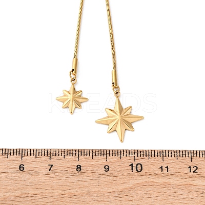 304 Stainless Steel Star Lariat Slider Necklaces NJEW-R026-14G-1