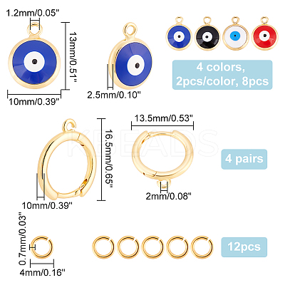 DIY Colorful Evil Eye Earring Making Kit DIY-AR0002-84-1
