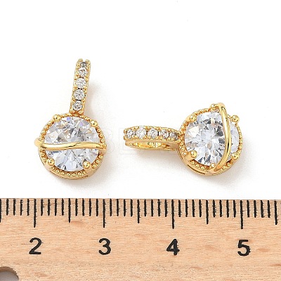 Brass Micro Pave Cubic Zirconia Pendants KK-Z139-04G-03-1