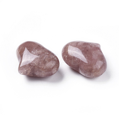 Natural Strawberry Quartz Heart Palm Stone G-F659-A07-1