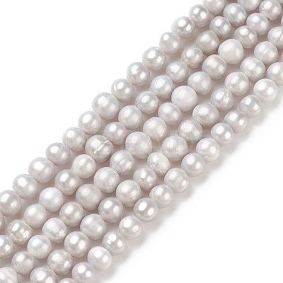 Potato Electroplated Natural Cultured Freshwater Pearl Beads Strands PEAR-TAC0002-01A-1
