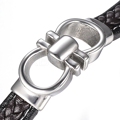 Men's Braided Leather Cord Bracelets BJEW-H559-15G-1