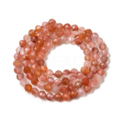 Natural Red Agate Beads Strands G-L653-B01-4mm-1
