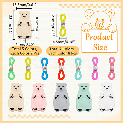 Polar Bear Silicone Knitting Needle Stoppers SIL-NB0001-25-1