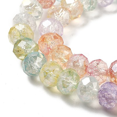 Transparent Crackle Glass Beads Strands CCG-L050-01A-09-1