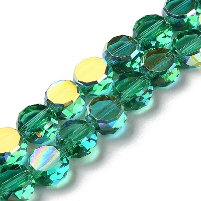 Transparent Electroplate Glass Beads Strands GLAA-Q099-D01-03-1