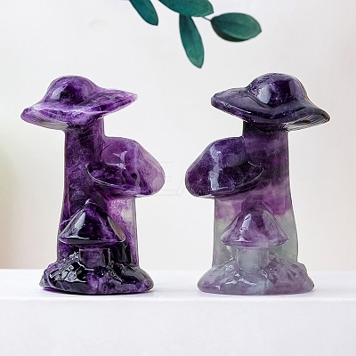 Natural Fluorite Mushroom Sculpture Display Decoration PW-WGD7F27-02-1