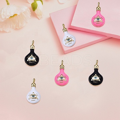 6Pcs 3 Colors Brass Enamel Pendants sgZIRC-SZ0003-52-1
