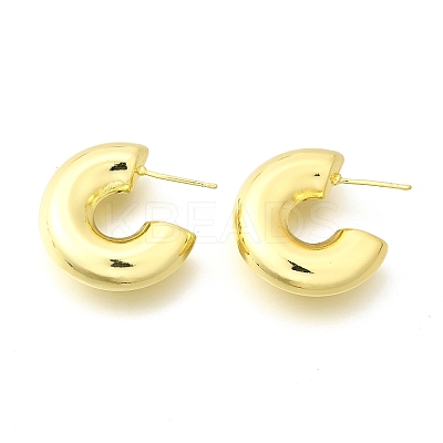 Rack Plating Brass C-shape Stud Earrings EJEW-G288-32D-G-1
