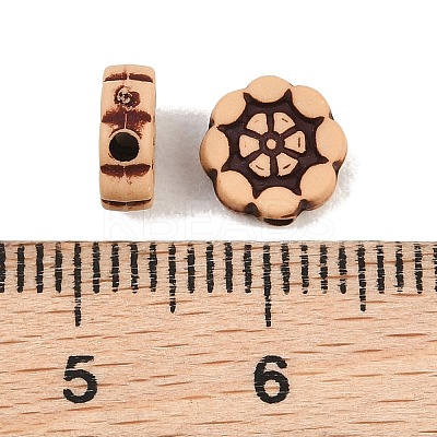 Opaque Acrylic Imitation Wood Beads AC-CBAB80E-01E-1