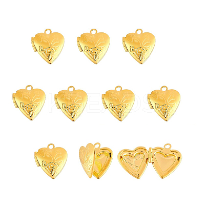 10Pcs Brass Locket Pendants KK-FP0001-01-1