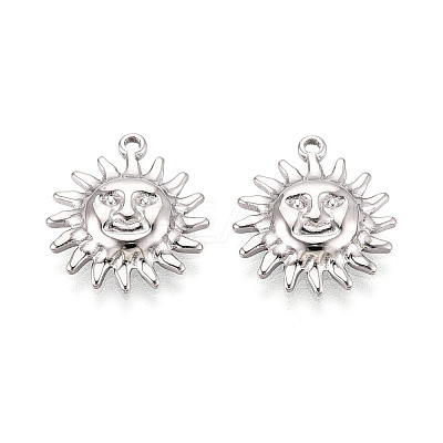 304 Stainless Steel Sun Pendants STAS-T069-28P-1