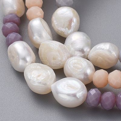 Natural Baroque Pearl Stretch Bracelets BJEW-JB05059-1