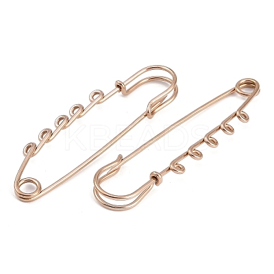 Ion Plating(IP) 304 Stainless Steel Safety Pins Brooch Findings STAS-K252-05C-RG-1