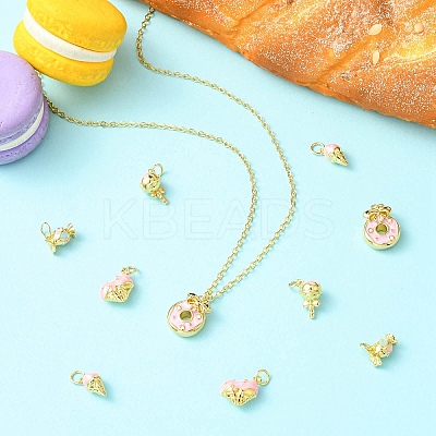 10Pcs 5 Styles Rack Plating Brass Enamel Charms KK-CJ0002-97-1