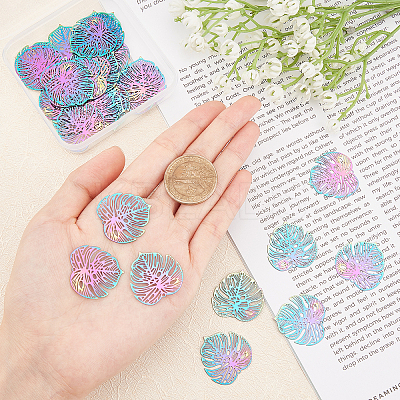 201 Stainless Steel Filigree Pendants STAS-UN0020-63MC-1