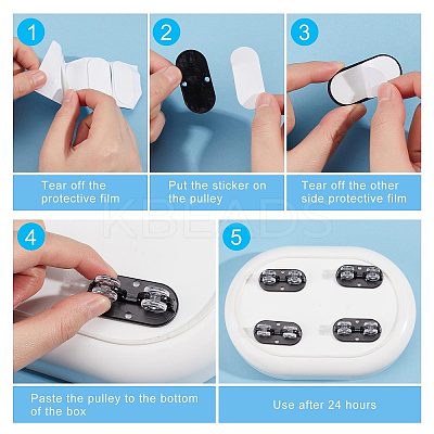 4Sets 2 Colors Replacement Drawer Pulley Accessories FIND-GF0002-91-1