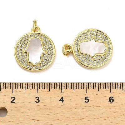 Brass Micro Pave Clear Cubic Zirconia Pendants KK-K365-02F-G-1