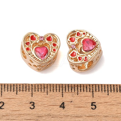 Rack Plating Alloy Rhinestone European Beads PALLOY-S189-47G-1
