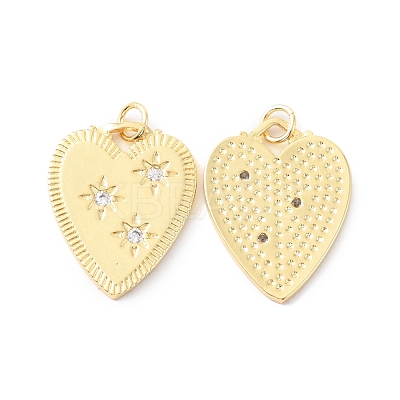 Rack Plating Brass Micro Pave Cubic Zirconia Pendants X-KK-F852-06G-1
