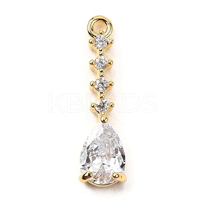 Brass Micro Pave Cubic Zirconia Pendants KK-F901-04A-G-1